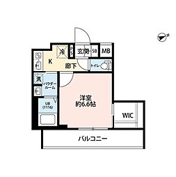 プレール・ドゥーク門前仲町3 1Kの間取図画像