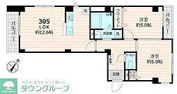 ラヴィデ香風園 2LDKの間取図画像