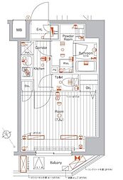MAKESDESIGN門前仲町2 1Kの間取図画像