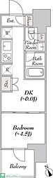 ウエリスアーバン水天宮前 1DKの間取図画像