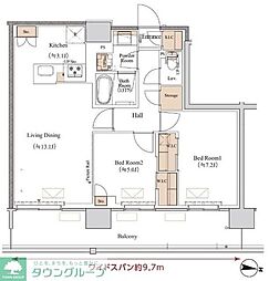 ブランシエスタ木場 2LDKの間取図画像