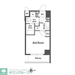 ルクレ住吉 1Kの間取図画像