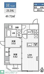 S-RESIDENCE亀戸balm 2LDKの間取図画像