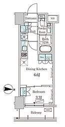 ParkAxis錦糸町WEST 1DKの間取図画像