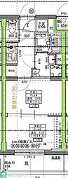 ラヴィエール住吉駅前 2Kの間取図画像