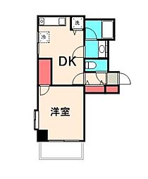 プラシス門前仲町 1DKの間取図画像