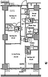 パークアクシス豊洲 3SLDKの間取図画像