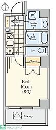 CRESTCOURT菊川 1Kの間取図画像