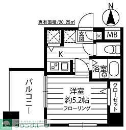 ガーラ・シティ東陽町 1Kの間取図画像