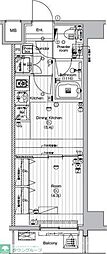 THEPREMIUMCUBEGSHIOMI 1DKの間取図画像