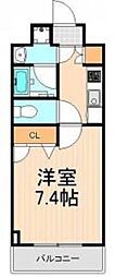 コンシェリア上野 1Kの間取図画像