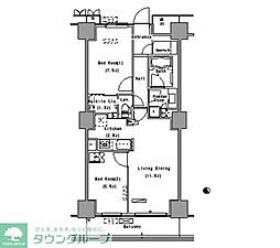 パークアクシス豊洲 2LDKの間取図画像