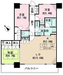 キャナルファーストタワー 3LDKの間取図画像
