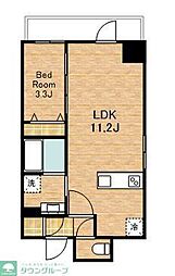 ゼンパレス日本橋 1LDKの間取図画像