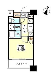 タワービューレジデンス吾妻橋 1Kの間取図画像