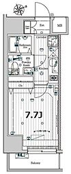 メイクスデザイン門前仲町ガーデン 1Kの間取図画像