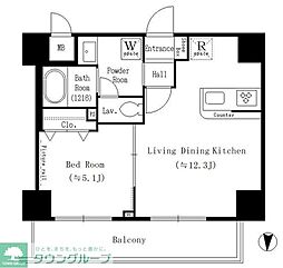 YUNOARTKAMEIDO 1LDKの間取図画像