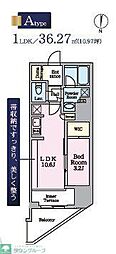 リビオメゾン東陽町Hutte 1LDKの間取図画像