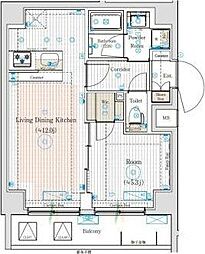 ブライズフォルム墨田 1LDKの間取図画像