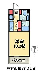 willDo清澄 1Kの間取図画像