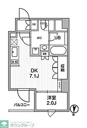 ALTERNA押上 1DKの間取図画像