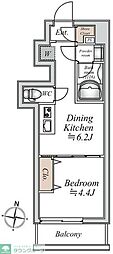 グランカーサ大島 1DKの間取図画像