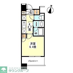 タワービューレジデンス吾妻橋 1Kの間取図画像