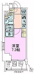 門前仲町レジデンス参番館 1Kの間取図画像