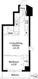 PrimalFront菊川 1LDKの間取図画像