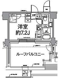 東急東横線 綱島駅 徒歩13分の賃貸マンション 6階ワンルームの間取り