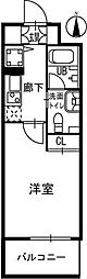 ウィズ丸子通 3階1Kの間取り