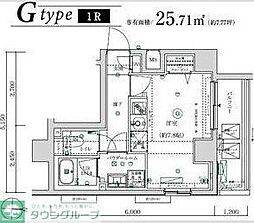 MAXIV武蔵新城TRE ワンルームの間取図画像