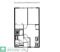 グレイスコート幸 2DKの間取図画像