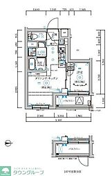 RELUXIA武蔵中原 1DKの間取図画像