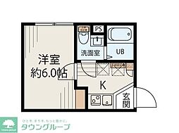S-Terrace 元住吉 1Kの間取図画像