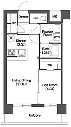アビティ宮前平 1LDKの間取図画像
