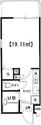 フラワーヒルズ 1Kの間取図画像