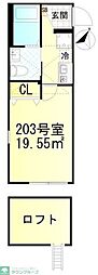 仮称元住吉新築6世帯 1Kの間取図画像