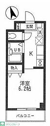 フローラキクナ ワンルームの間取図画像
