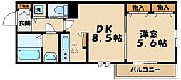 ブルージュたまがわ 1DKの間取図画像