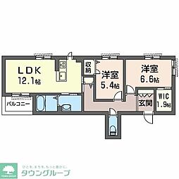 エクセレンテM2 2LDKの間取図画像