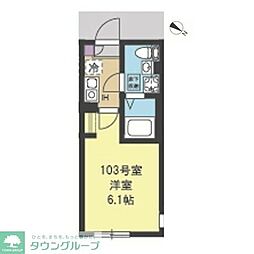 ネスト大倉山 1Kの間取図画像