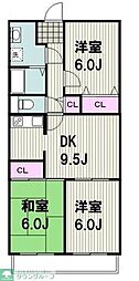テルージュキクナ1 3DKの間取図画像