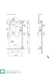 RELUXIA武蔵中原II 1Kの間取図画像