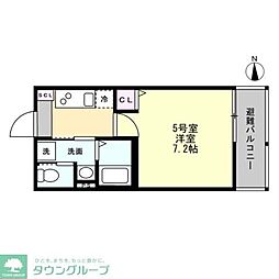 Felice元住吉 1Kの間取図画像