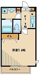 メゾンキャトリエム元住吉 1Kの間取図画像
