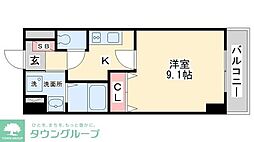 ヴィータ 1Kの間取図画像