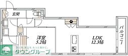 ロコティーダ武蔵中原 1LDKの間取図画像