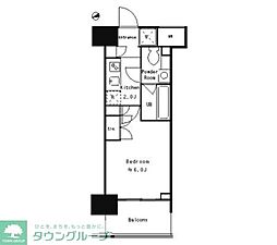 パークキューブ武蔵小杉 1Kの間取図画像