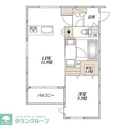 ロコティーダ武蔵新城 1LDKの間取図画像